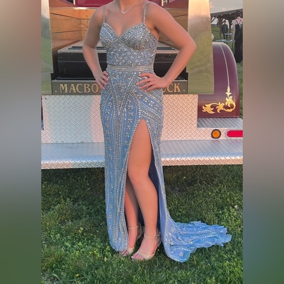 Beaded Blue JOVANI Prom Dress Beaded Blue JOVANI Prom Dress